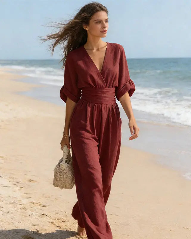 VALENCIA | Elegant Slimming Jumpsuit with V-Neck CULT ÉIRE