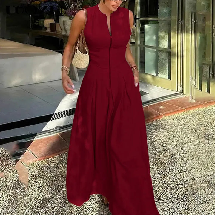 HONORATA™ – Relaxed Loose Fit Zippered Round-Neck Maxi Dress CULTÉIRE DUBLIN