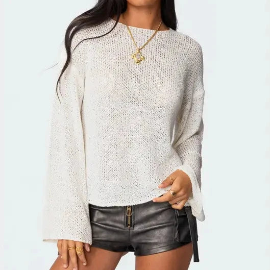 ARIELLA™ - Women’s Light Knit Drop Shoulder Sweater Relaxed Fit Casual Pullover CULTÉIRE DUBLIN
