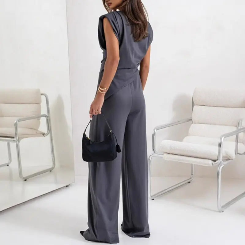 Sienna | Draped Top and Wide-Leg Trousers Two Piece Set CULT ÉIRE
