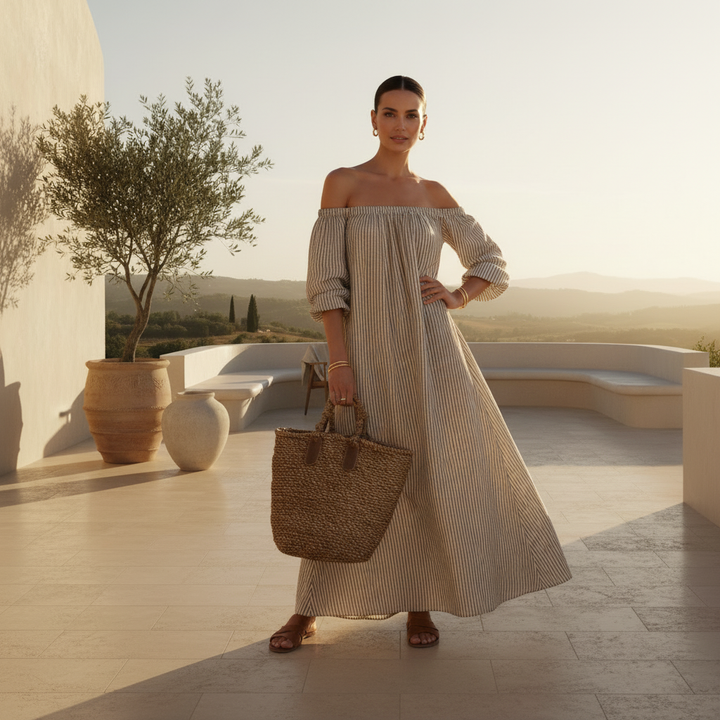 CARMEN | Long Off Shoulder Dress CULTÉIRE DUBLIN