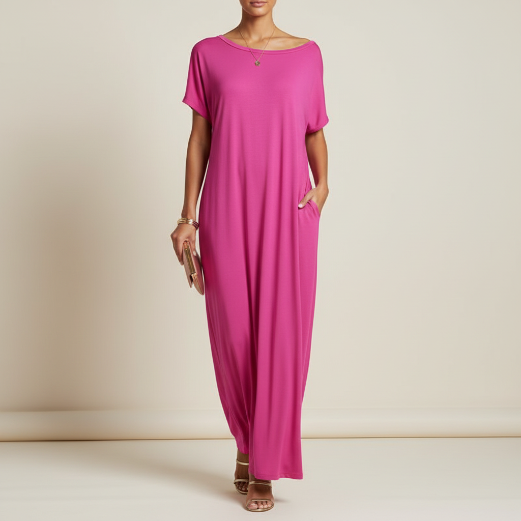 LARISA | Women’s Loose Summer Maxi Dress with Short Sleeves CULTÉIRE DUBLIN