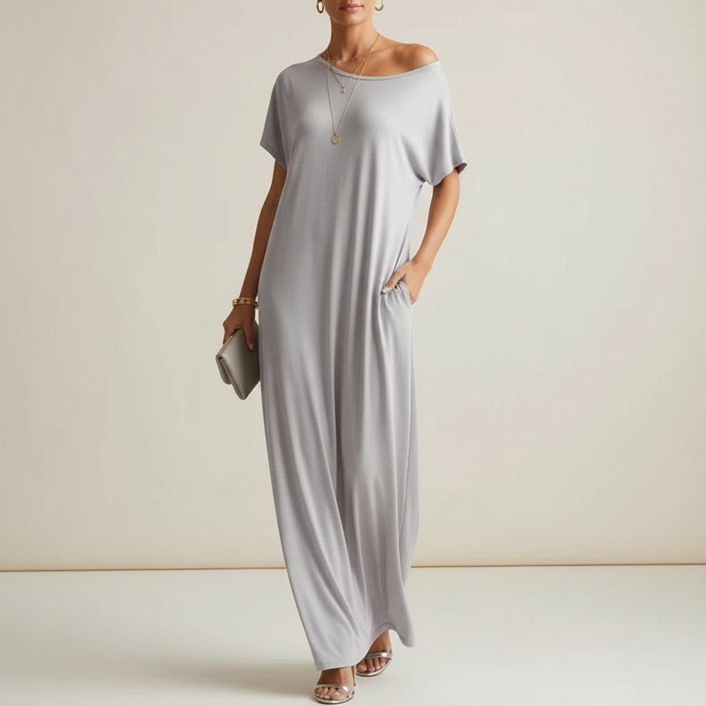LARISA | Women’s Loose Summer Maxi Dress with Short Sleeves CULTÉIRE DUBLIN