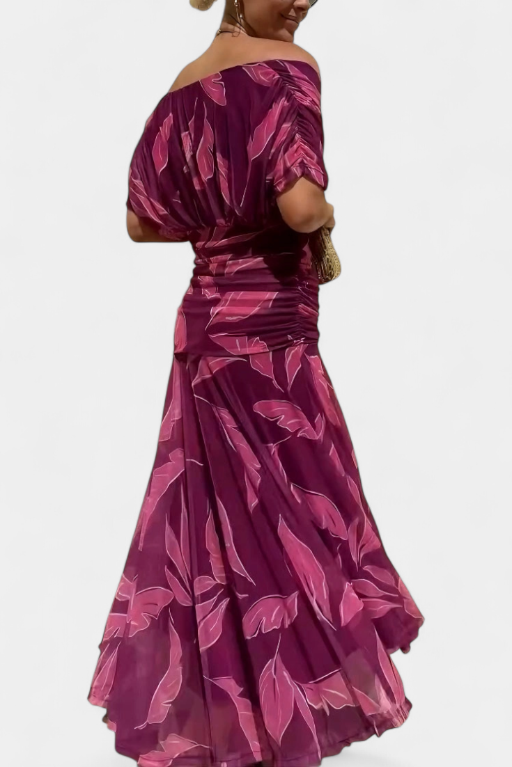FLORENDA™ | Long Floral V Neck Dress CULTÉIRE DUBLIN