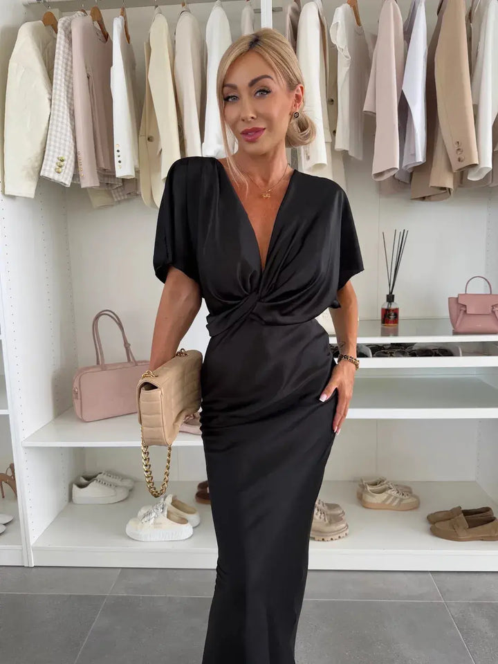 MERNES™ | Twist Front Satin Midi Dress CULT ÉIRE