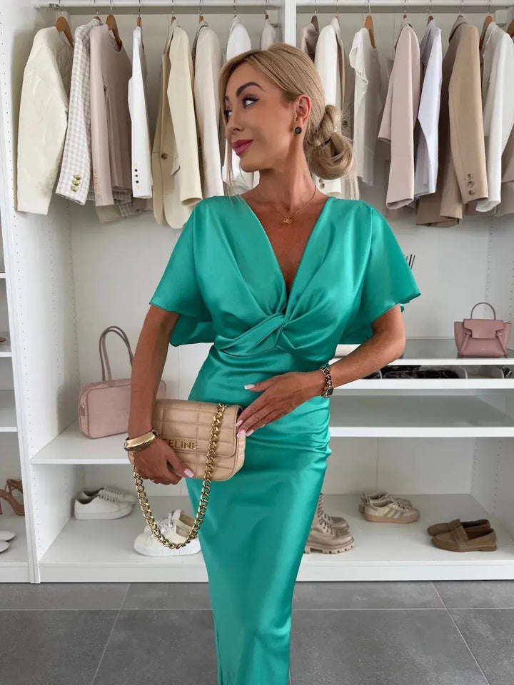MERNES™ | Twist Front Satin Midi Dress CULT ÉIRE