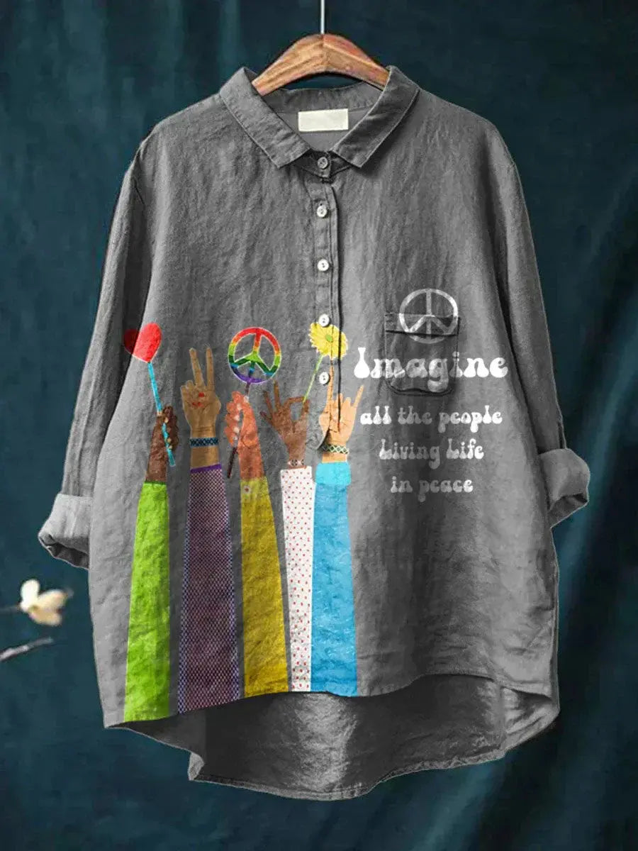 Indie | Bohemian Peace Print Women's Shirt CULT ÉIRE