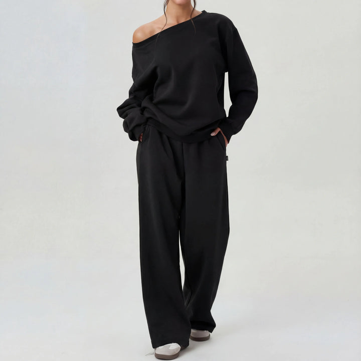 NELIA™ - Casual One-Shoulder Long Sleeve Two-Piece Set CULT ÉIRE