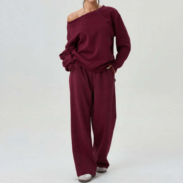 NELIA™ - Casual One-Shoulder Long Sleeve Two-Piece Set CULT ÉIRE