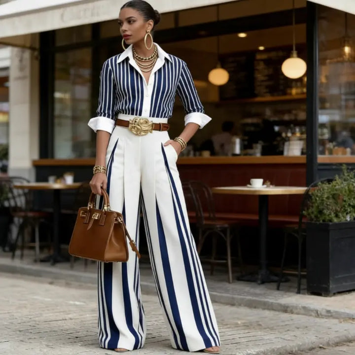 CELINE | Striped Wide Leg Trouser Set CULT ÉIRE