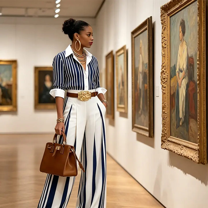 CELINE | Striped Wide Leg Trouser Set CULT ÉIRE