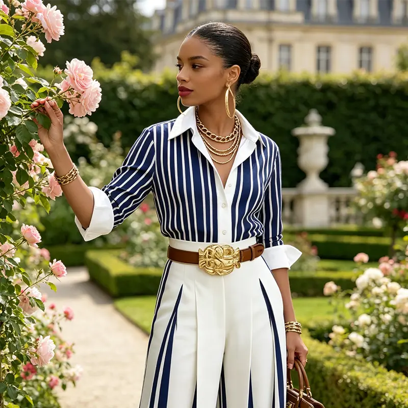 CELINE | Striped Wide Leg Trouser Set CULT ÉIRE