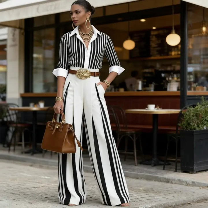CELINE | Striped Wide Leg Trouser Set CULT ÉIRE