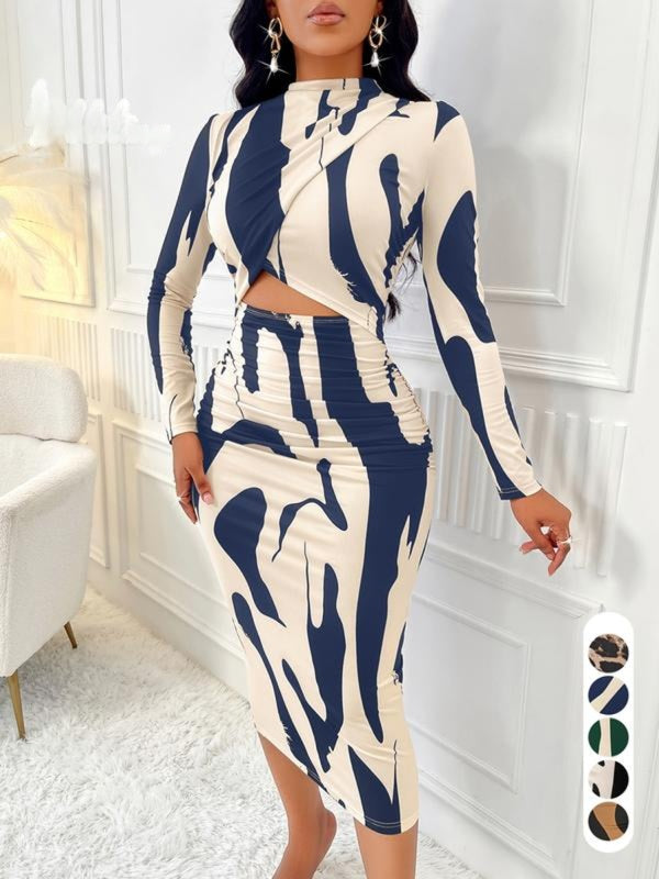 ARA™ - Colorblock Print Cut-Out Bodycon Dress for Spring &amp; Fall CULTÉIRE DUBLIN